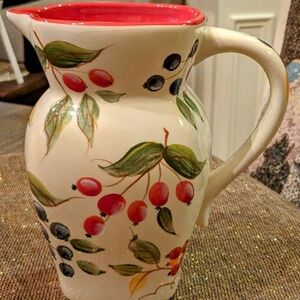Beautiful Pitcher With Vibrant Colors And Fruit Design, Perfect  As Pitcher/Vase